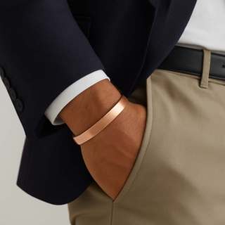 Pulseira de Cobre Puro Masculina Estilo Bracelete | Benefícios Terapêuticos do Cobre em Oferta na Shopee