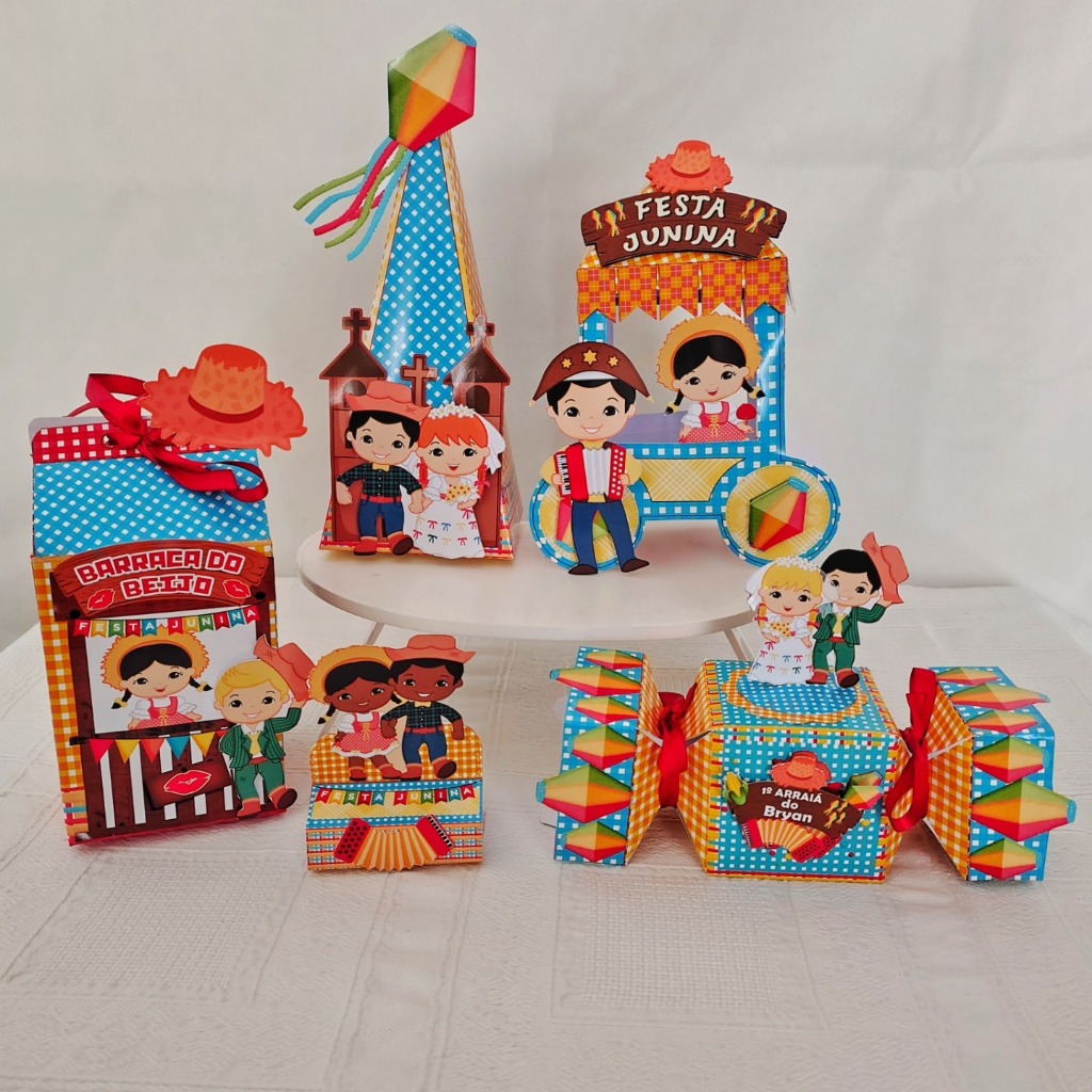 Kit Caixinhas Festa Junina / Lembrancinhas Personalizadas / Personalizados de Festa / aniversário