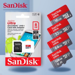Cartão De Memória Sandisk Ultra A1 Classe 10 8gb / 16gb / 32gb / 64gb/ 128gb/ 256gb/ 512gb em Oferta na Shopee