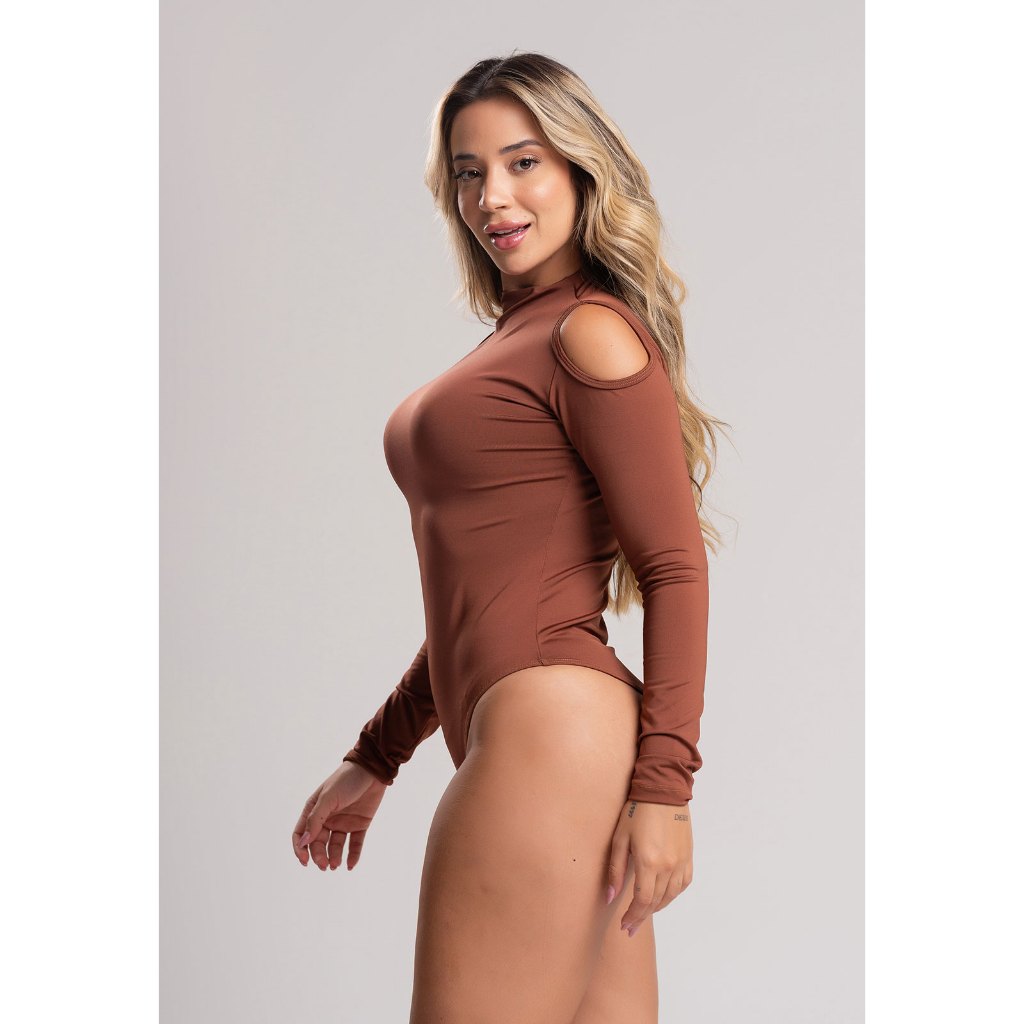 Body Feminino Manga Longa Gola Alta Blusa Ombro Mvb Modas em Oferta na Shopee