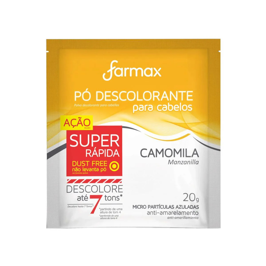 Pó Descolorante Capilar Camomila Farmax 20g em Oferta na Shopee