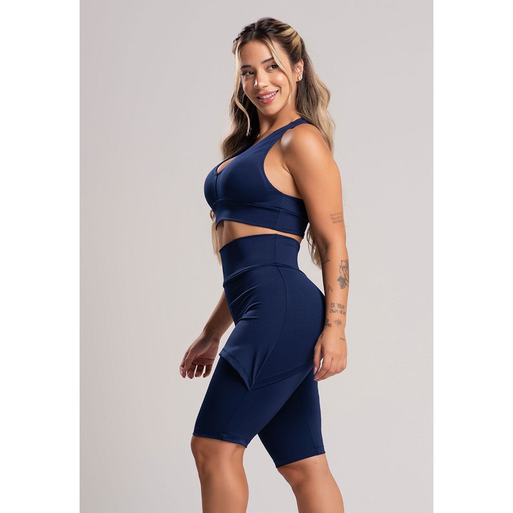 Bermuda Lisa Saia Tapa Bumbum Suplex Fitness Academia Mvb Modas