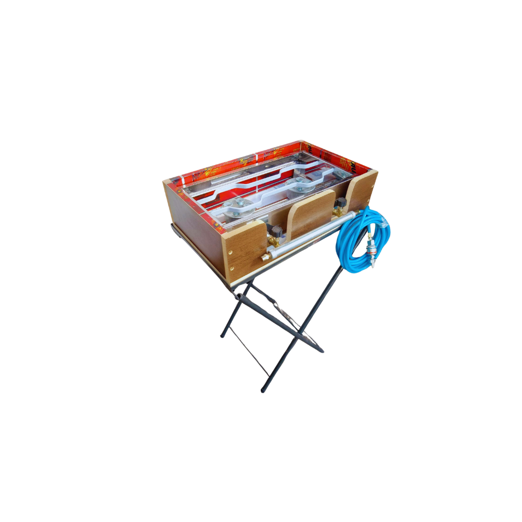 Fogão Fogareiro Alta Pressão Com Caixa Kit Rodo Ar + Mesa Pesca Camping Caminhoneiro Acessórios