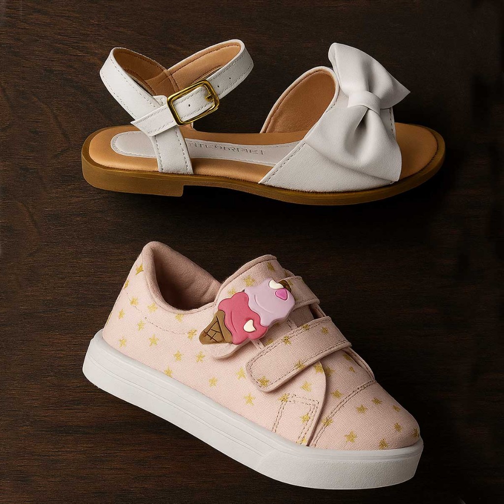 Kit Calçado Infantil Feminino Tênis Casual Menina E Sandália