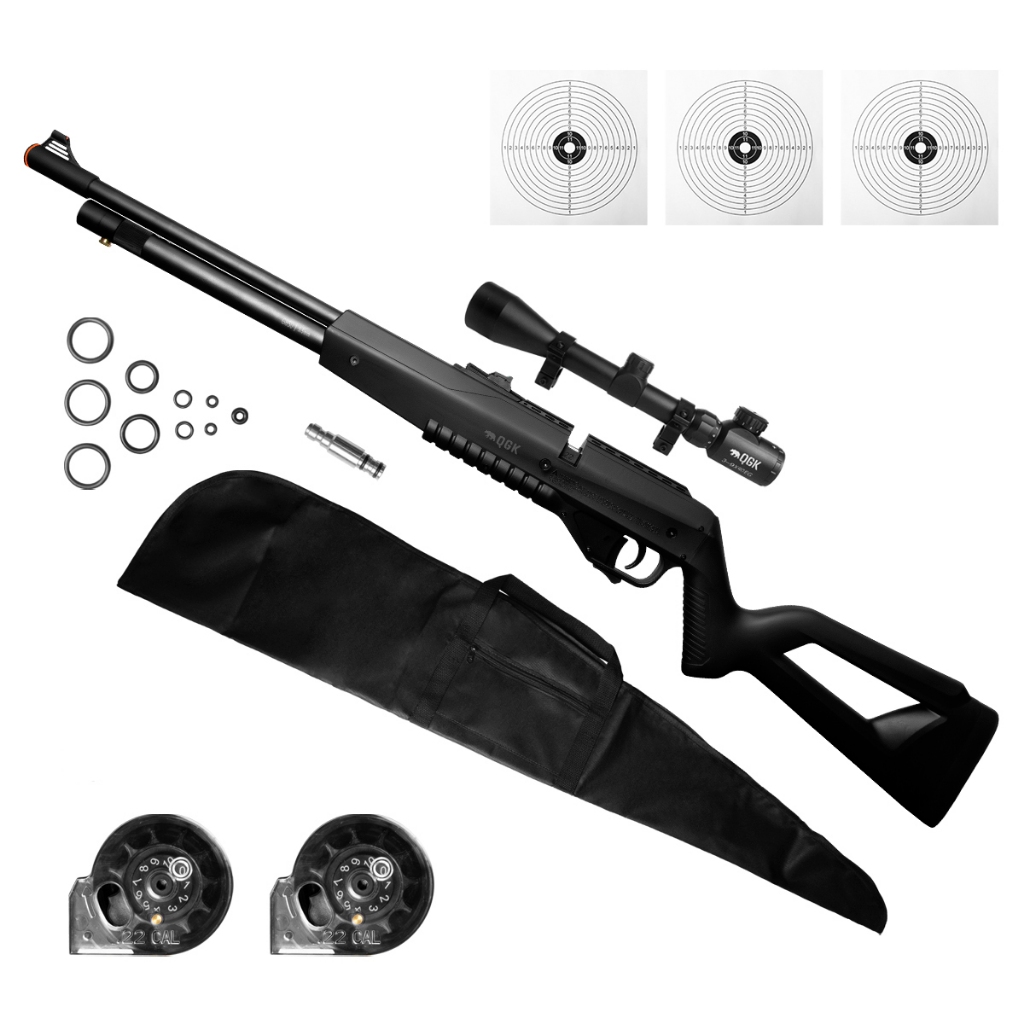 CARABINA PRESSÃO PCP G850 5,5MM QGK+LUNETA 3-9X40+CAPA+ALVO em Oferta na Shopee