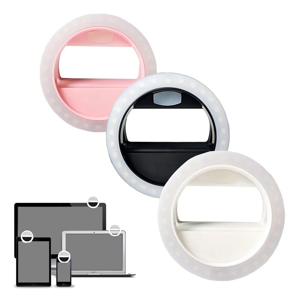 Mini Ring Light Anel Luminoso Celular Flash Selfie Luz Portátil