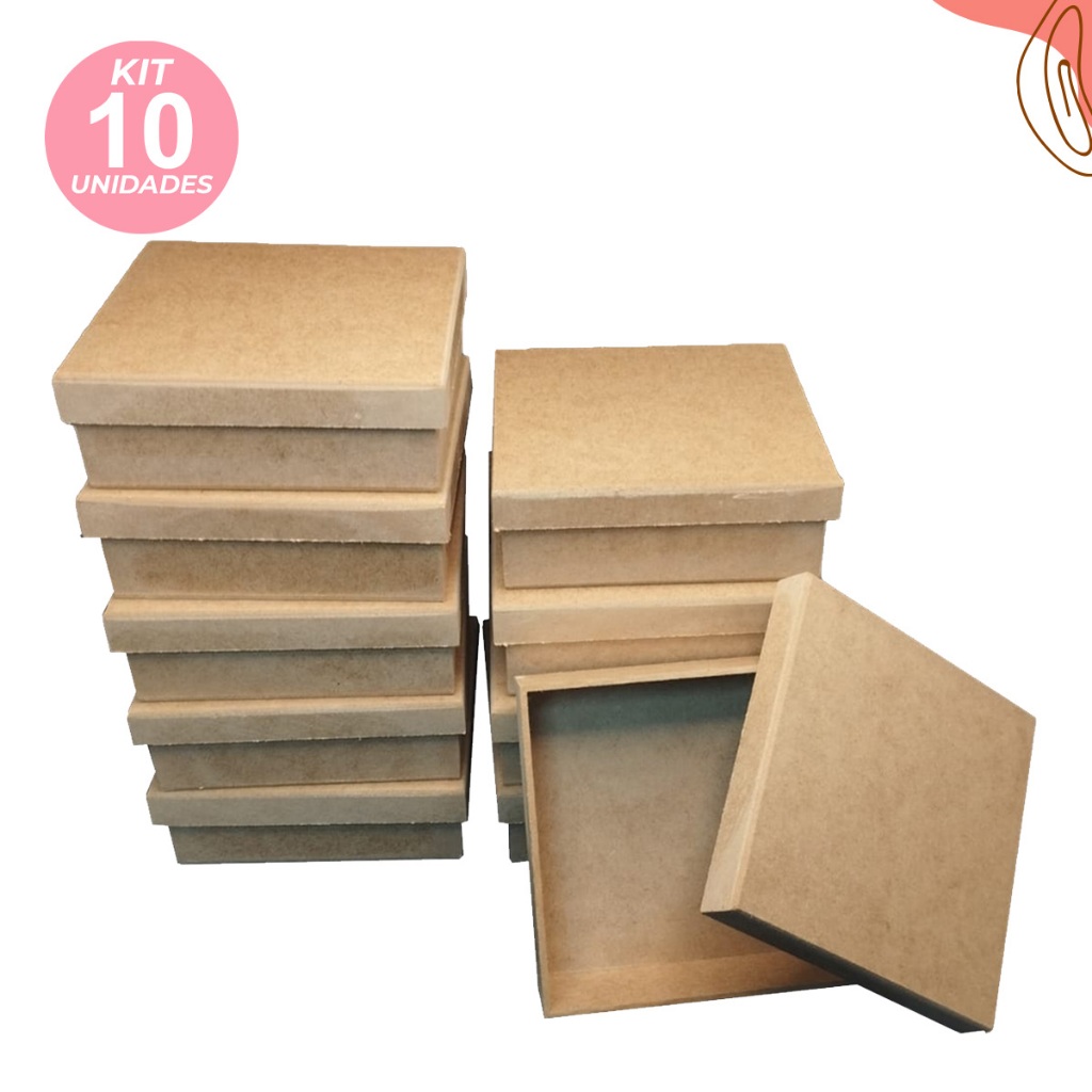 Kit 10 Caixa Mdf Caixinha Lembrancinha Casamento Artesanato Tamanhos Diversos em Oferta na Shopee