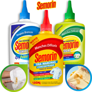 Tira Manchas Roupas Coloridas e Brancas Manchas de Mofo Gordura Caneta Semorin 100ml em Oferta na Shopee