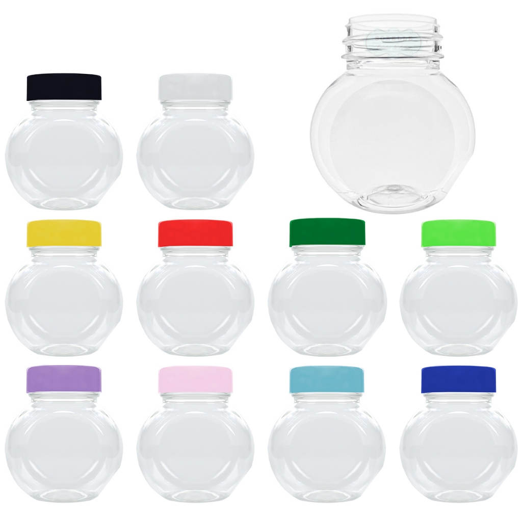 Pote Baleiro Redondo 72ml de Plástico com Tampa Colorida - Ideal para Lembrancinhas, Festas e Doces - 10und em Oferta na Shopee