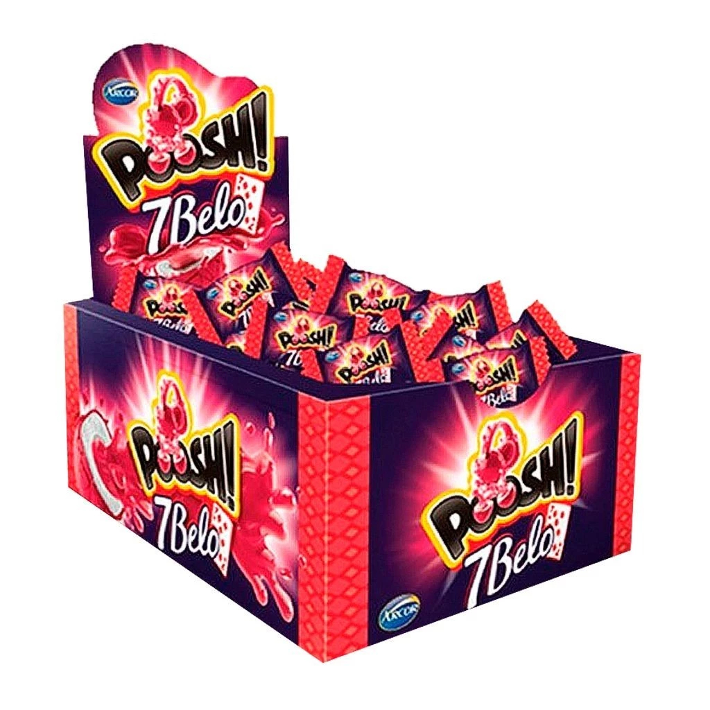 Chicle Poosh Chiclete Crocante Recheado Arcor 200Gr