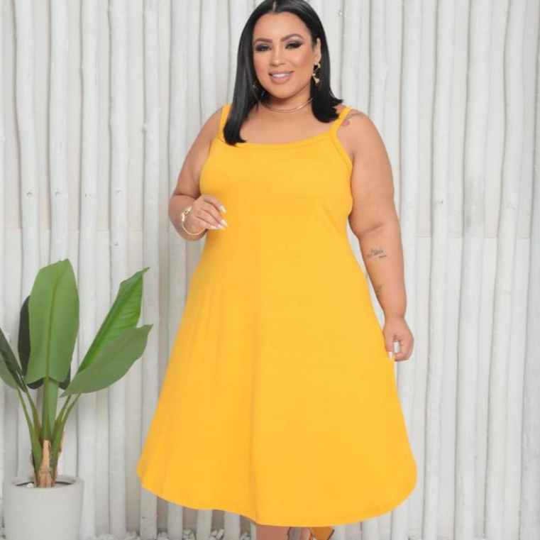 Vestido Feminino Plus Size De Calor Soltinho Tecido Visco-lycra Premuim G1-G2-G3-G4