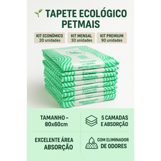 Tapete Higiênico 80x60 Ecológico PetMais Ultra Absorvente e Sustentável para Cães em Oferta na Shopee