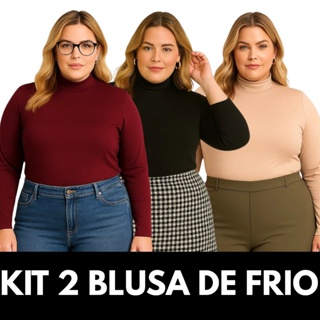Kit 2 Blusa De Frio Feminina Cacharrel Gola Alta GG e G em Oferta na Shopee