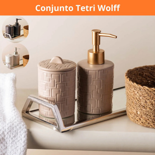 Conjunto 2 Peças para Banheiro de Cerâmica Tetri Wolff em Oferta na Shopee