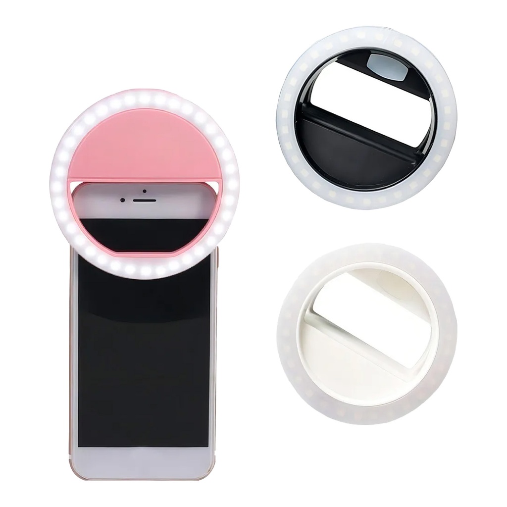 Mini Ring Light Portátil Anel Luminoso Celular Flash Selfie Luz
