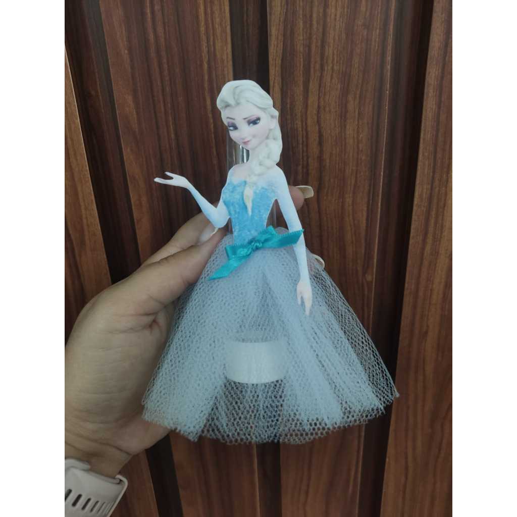 Kit 10 unidades - Tubete Elsa Frozen com Saia de Tule Lembrancinhas em Oferta na Shopee