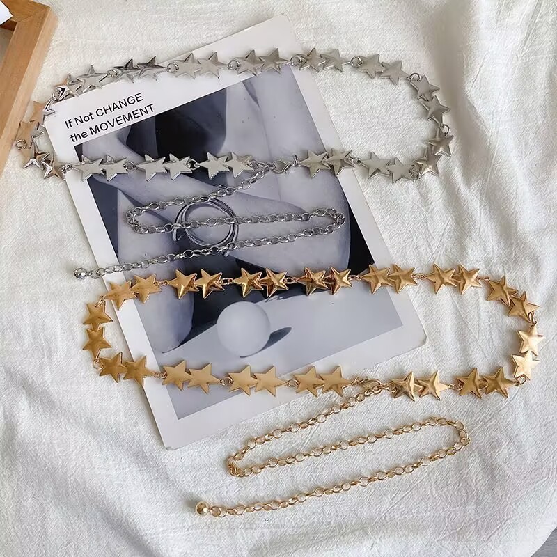 Estrela Feminina Cinto Metal Cintura Vintage Corrente All-Match Cinto Estilo em Oferta na Shopee