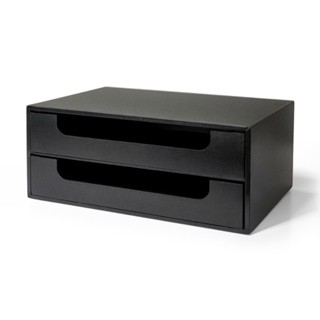 Organizador 2 Gavetas Preto Folha Sulfite A4 e Suporte Base Monitor em Oferta na Shopee