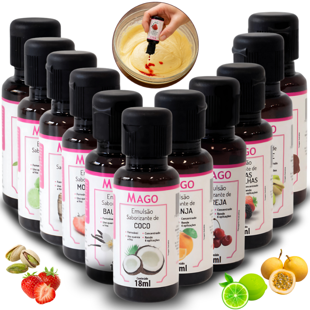 1-5 Emulsão Saborizante essência Forneável Concentrado Mago Diversos Sabores 18 ml em Oferta na Shopee