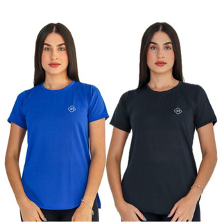 Kit 2 Blusa Academia Feminina Tapa Bumbum Long Line Dry Fit Premium Camiseta Sobre Legging