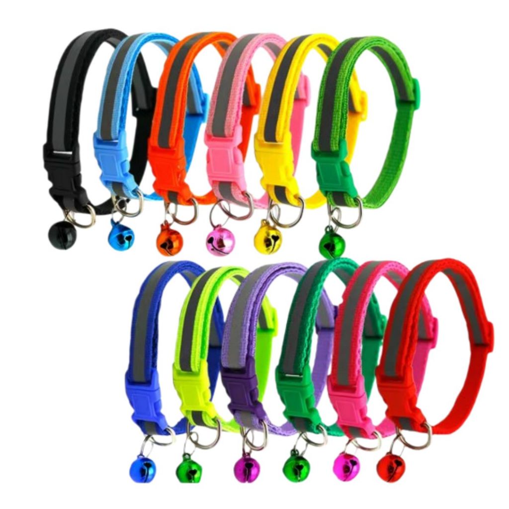 Coleira para Gatos Reflexo com Guizo Colorida Unidade