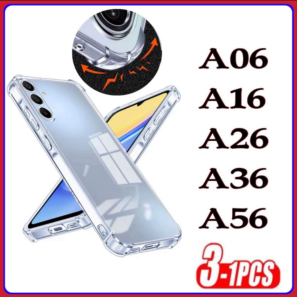 Capa transparente capinha TPU Anti Shock Impacto samsung A06 A16 A26 A36 A56 em Oferta na Shopee