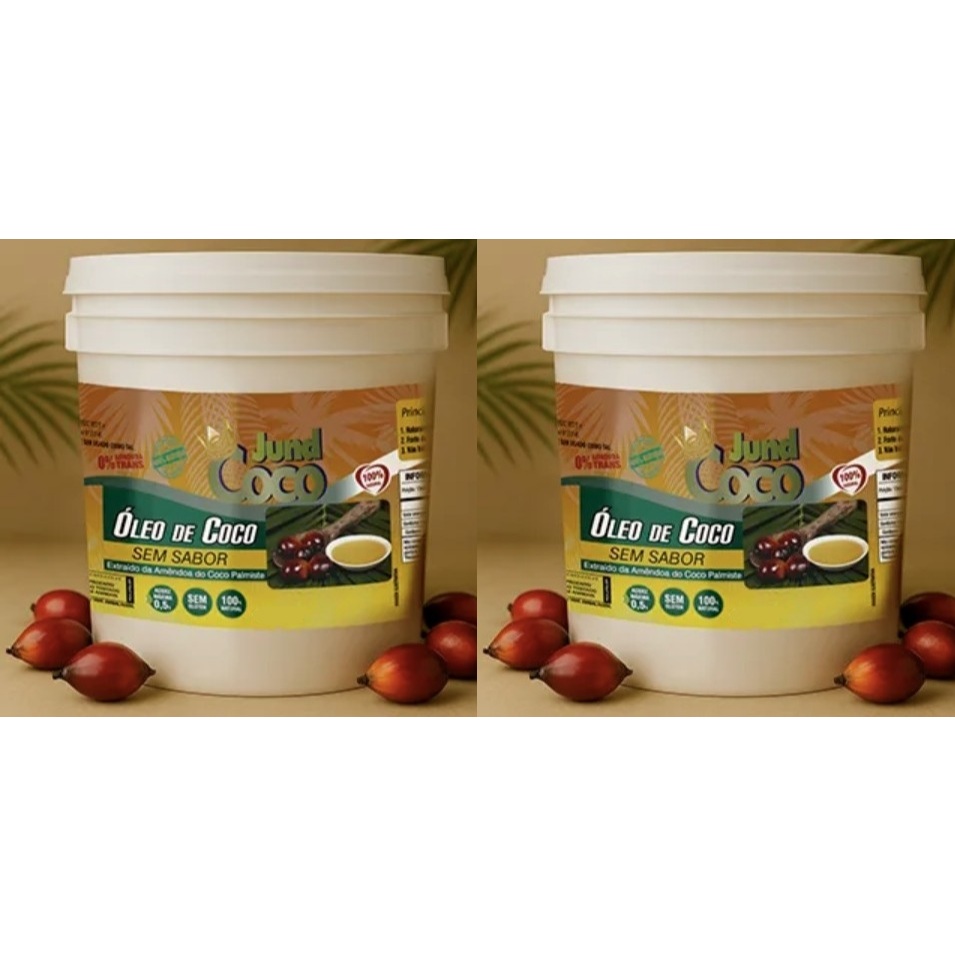 2 UNIDADES Óleo De Coco Balde 1 Litro Palmiste Sem Sabor Jundcoco em Oferta na Shopee