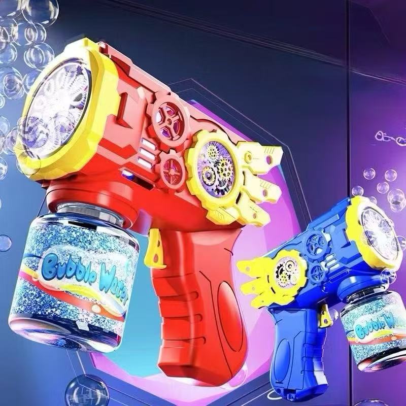 2025Brinquedo Lança Bolhas De Sabão Automática com Luz crianças arma arminha Azul Vermelho