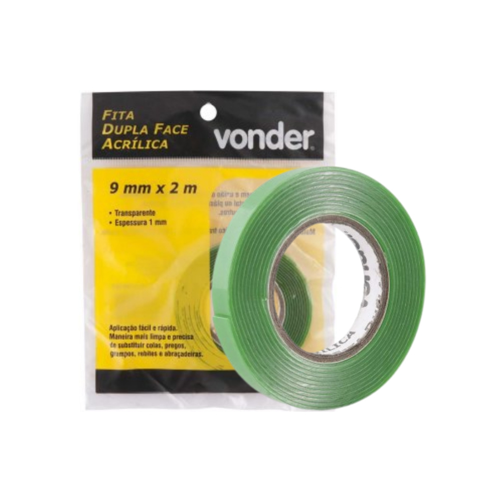 FITA DUPLA FACE ACRILICA VONDER 9MM 2MTS
