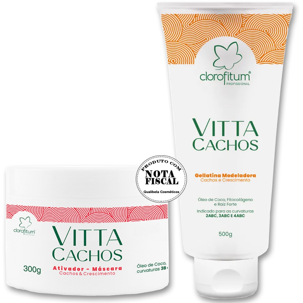 Kit Vitta Cachos Clorofitum Ativador 300g e Gelatina Modeladora 500g