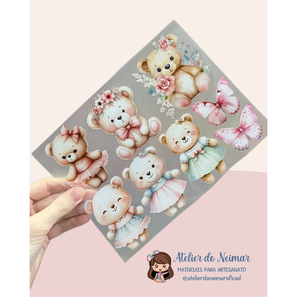 CARTELA DE DECALQUE TERMOCOLANTE PARA TECIDO 14,5X20CM