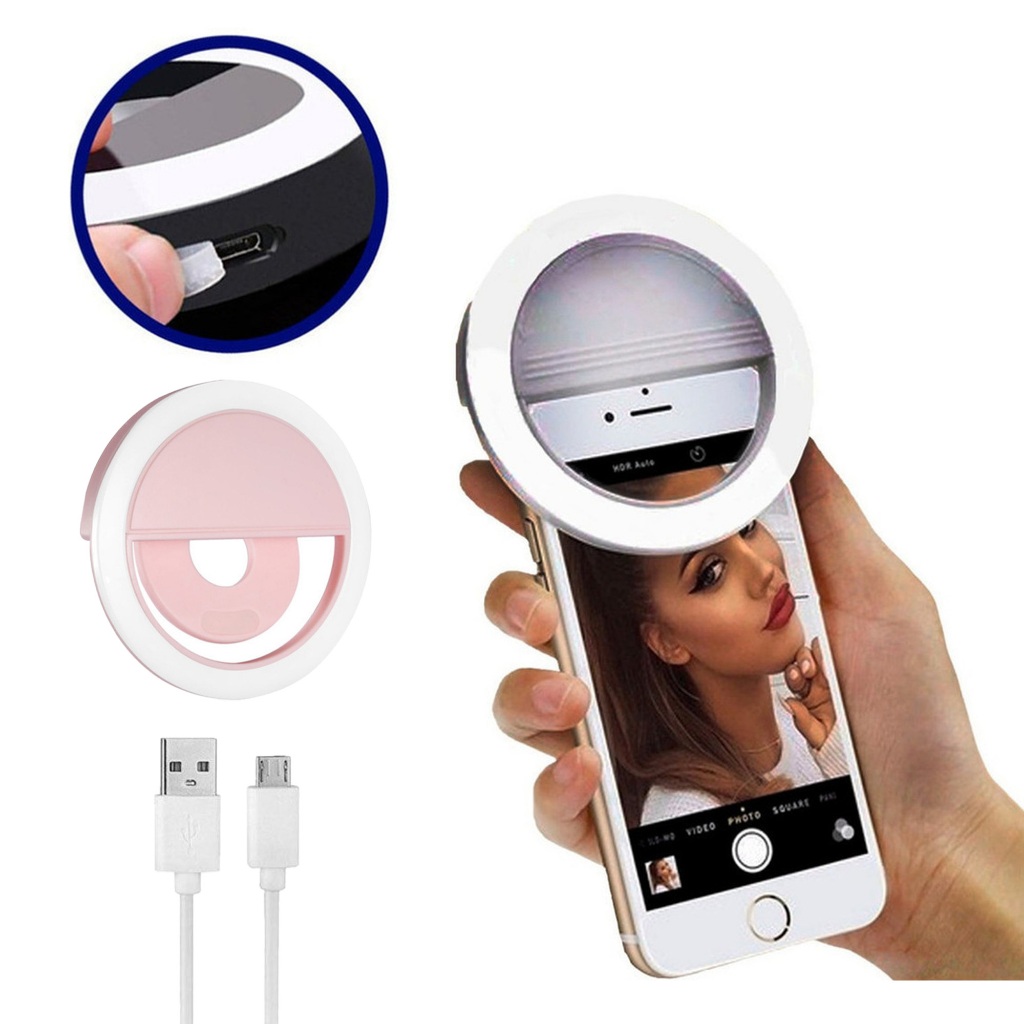 Anel Ring Light Luminoso Para Celular Flash Selfie Mini Portátil