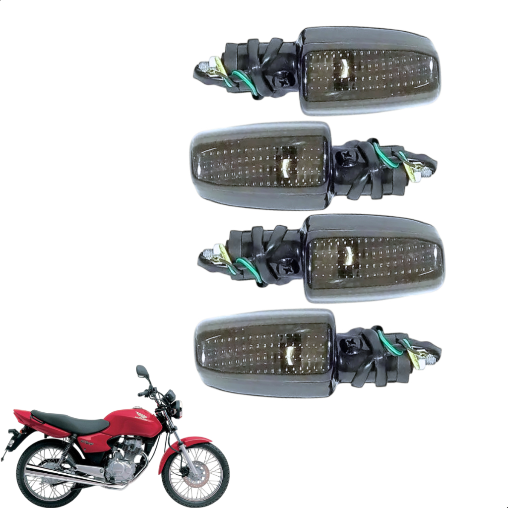 Pisca Seta Moto Para Honda Cg Titan Fan 125 150 Xre Fume Unidades 4 em Oferta na Shopee