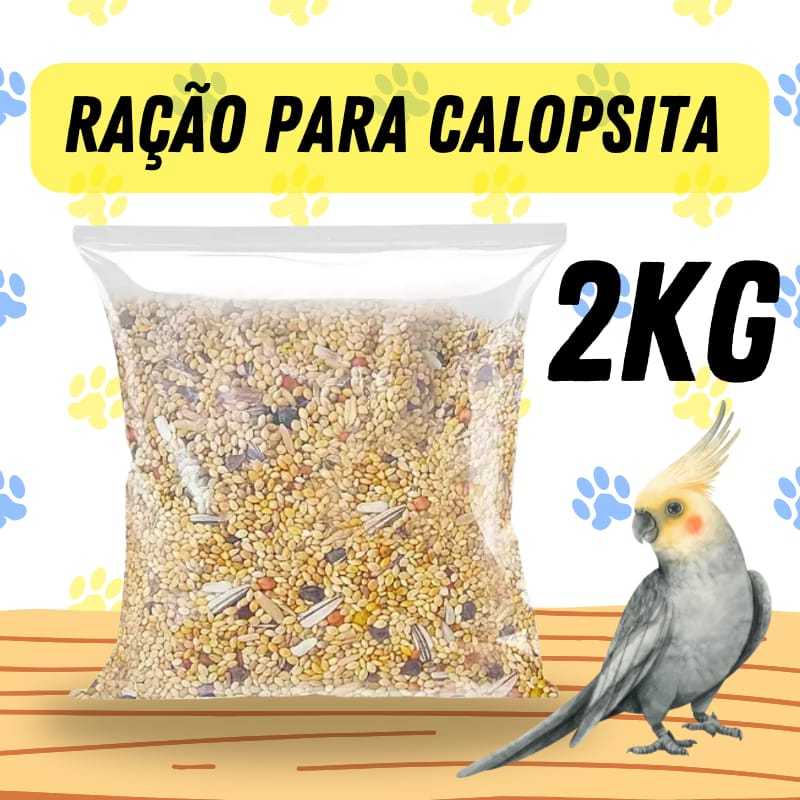 2Kg Ração Para Calopsitas Embalagens Individuais de 500g Completa