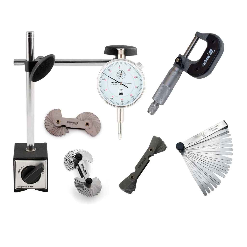 Kit Medição Profissional Relógio Comparador Micrômetro Base Magnética Calibradores