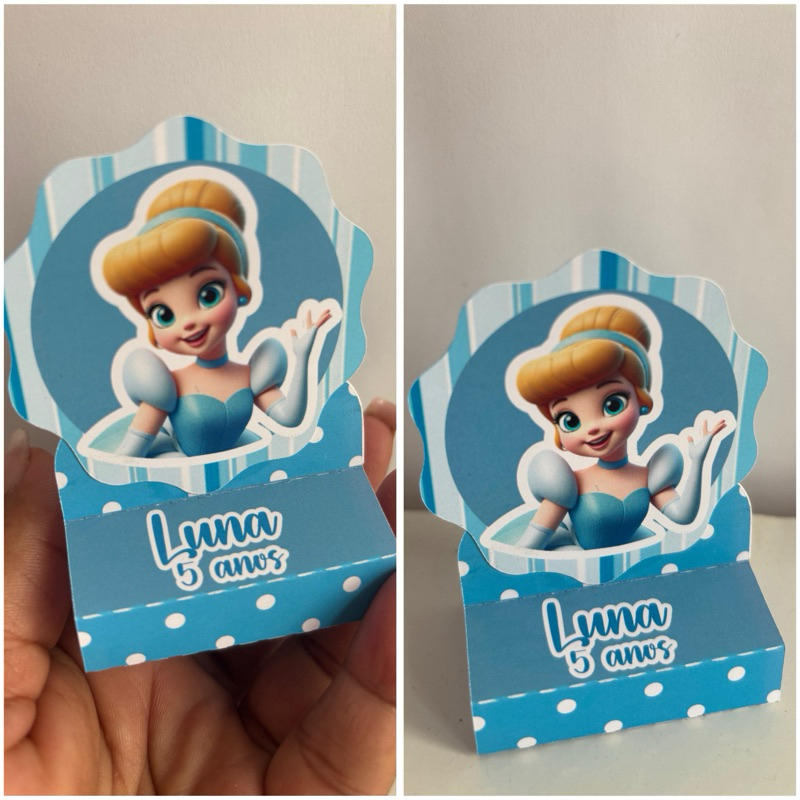 kit 20 Porta Bis duplo personalizado Cinderela lembrancinha festa infantil Caixinhas