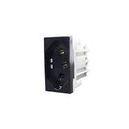 Módulo Tomada 10a Alumbra Inova Pro Class 85509 Black Piano Cor Preto