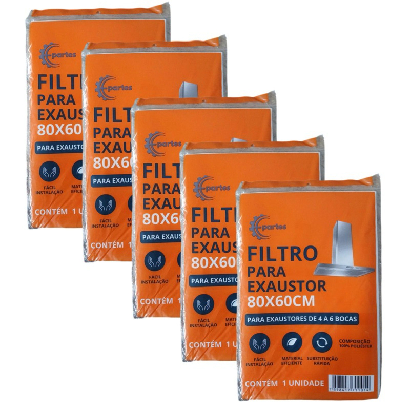 5 Filtro Manta para Coifas Exaustores e Depuradores Sugar Colormaq Bosch ( Universal 60cm por 80cm )