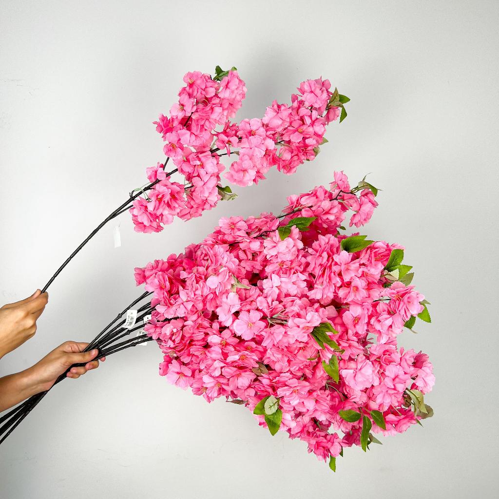 Haste de Cerejeira Artificial Alta Galho de Pessegueiro 95cm Flores Artificiais - BH802169 ROSA PINK