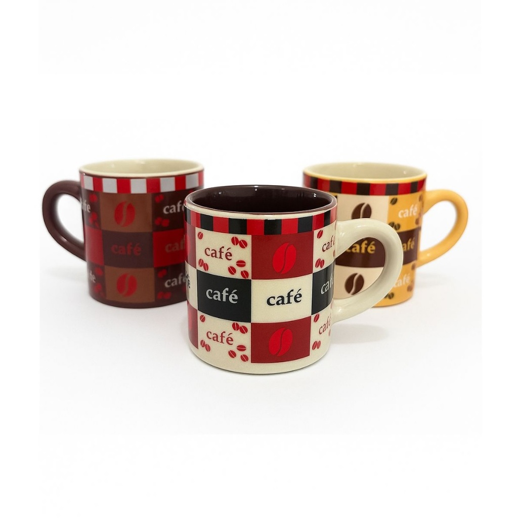 Caneca De Cerâmica Café Pilão 110 Ml 3 Unidades Yazi