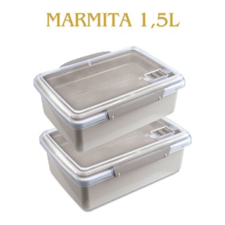 2 Marmitas Plástica Fitness C/ Trava e Válvula 1,5 Litros em Oferta na Shopee