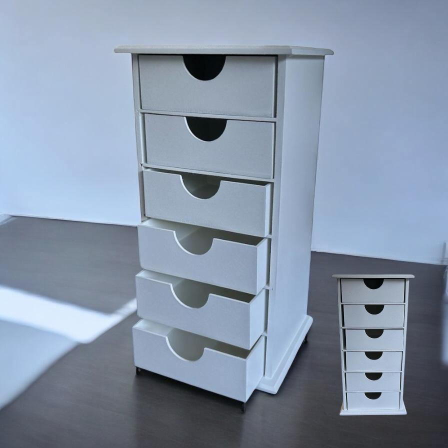 Gaveteiro meia lua organizador de jóias bijuterias acessórios 6 gavetas mdf pintado
