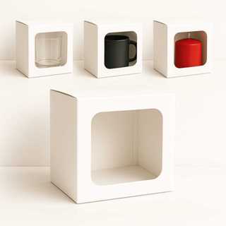 Kit 100 embalagem ref12 com visor para mini caneca - vela - copo + 100 und Reforço de fundo em Oferta na Shopee