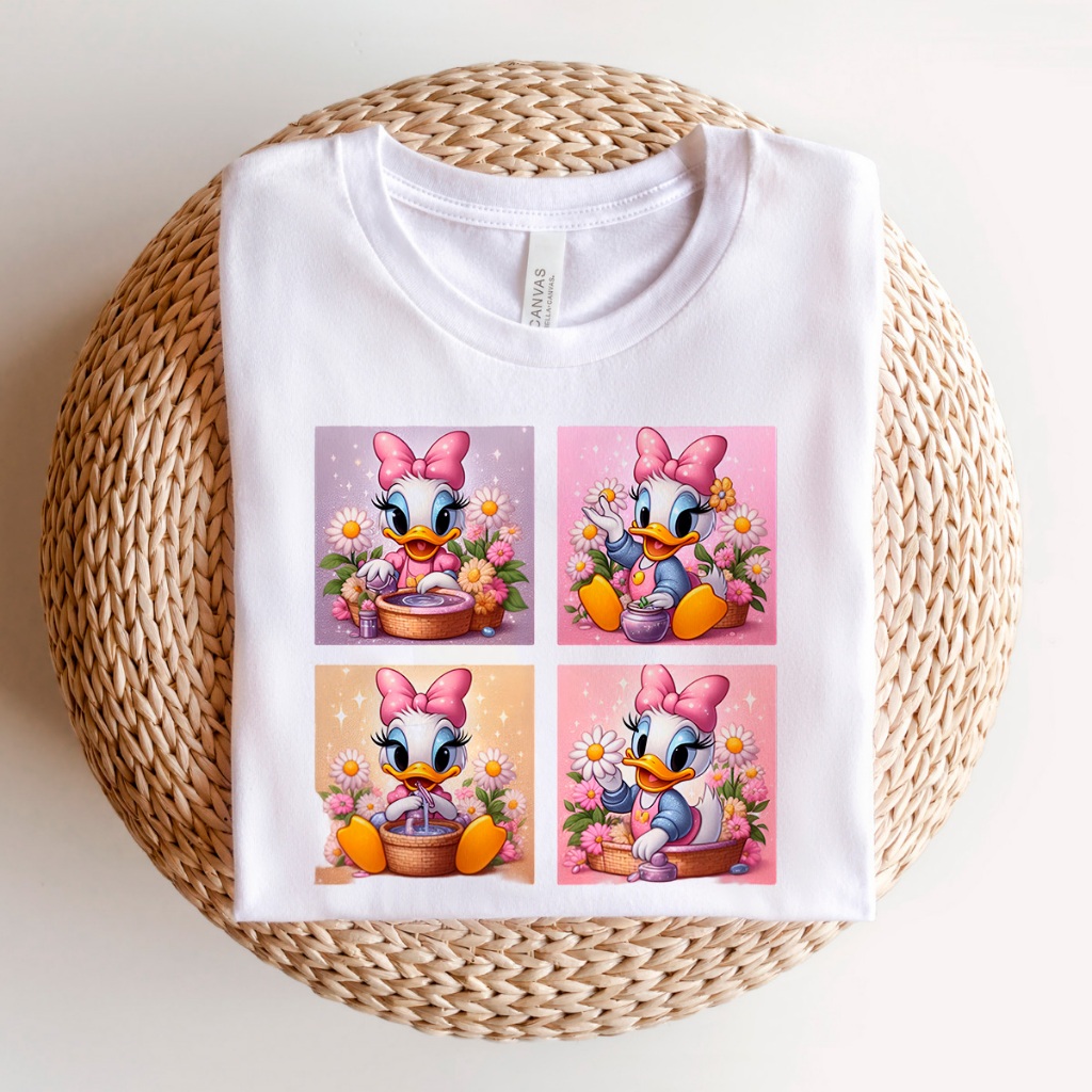 Camiseta BabyLook T-shirt Disney Margarida Pato Donald Pluto Pateta