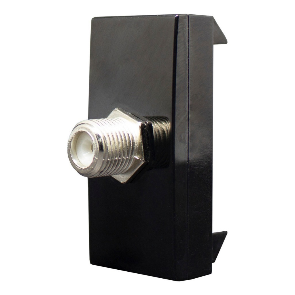 Módulo Tomada Coaxial Tv Inova Pro Class Black Piano Alumbra Cor Preto