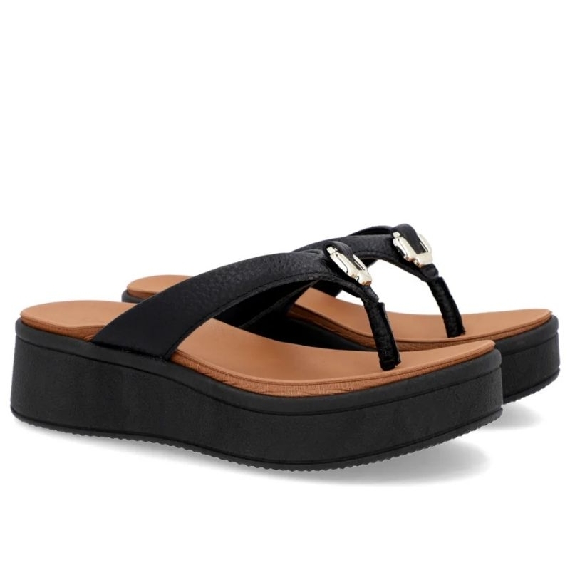 Chinelo Feminino Usaflex Couro Plataforma AM230013000 Antiderrapante Lançamento Confortável Original