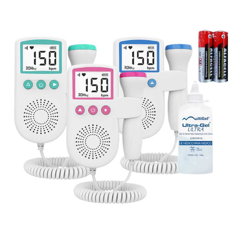 Fetal Doppler Ultrassom Ouvir Batimentos Bebe + Gel + Brinde - Envio rápido