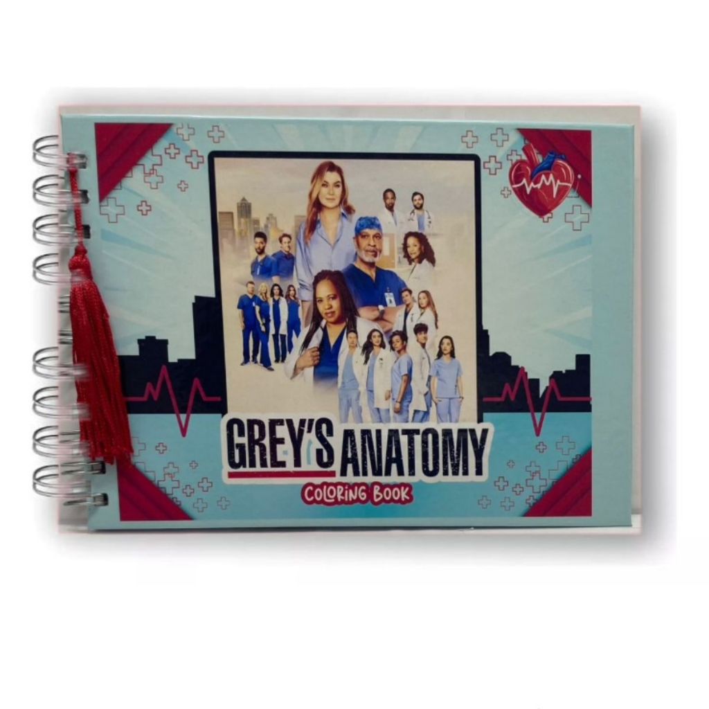 "Livro de Colorir Grey's Anatomy - 50 Páginas para Adultos e Crianças | A5, Papel 90g, Acetato Ecológico!"