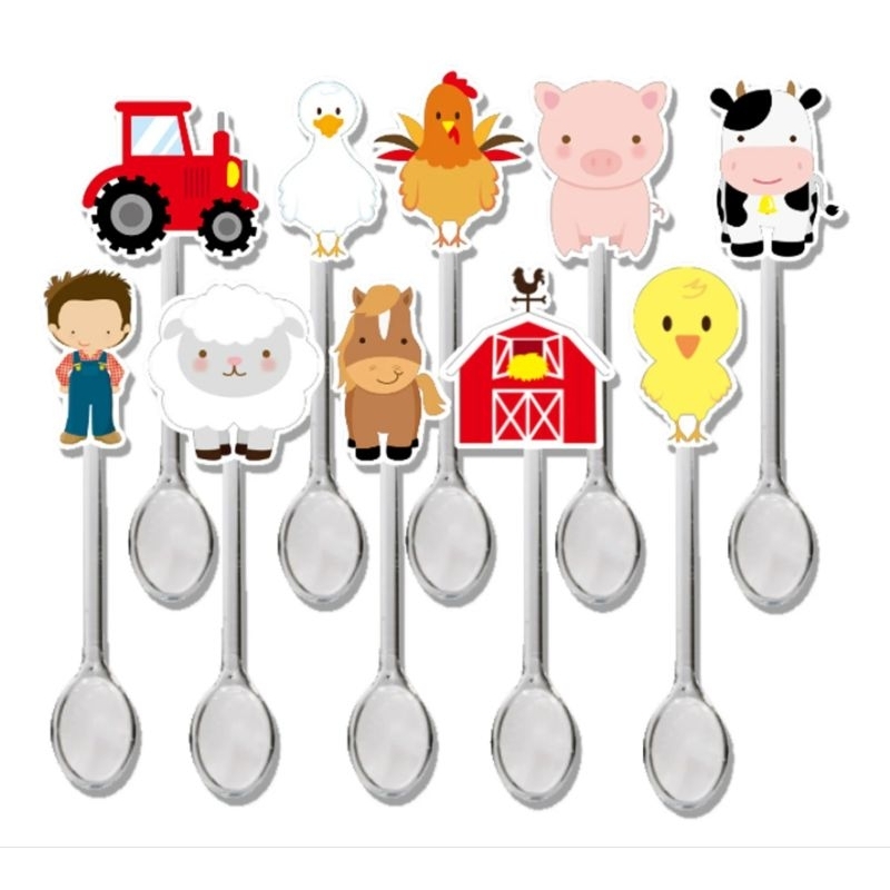 50 Mini Colherzinhas para Festa Fazendinha ou qualquer outro tema 4cm