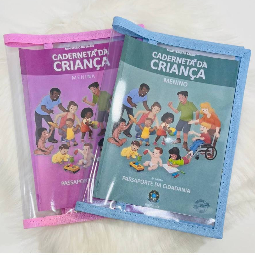 Capa para caderneta de vacinação e documentos em plastico cristal transparente